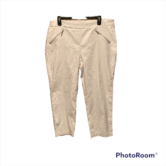 Nanette Nanette Lepore Pull On Cropped Pants in White size 14 - Picture 1 of 8